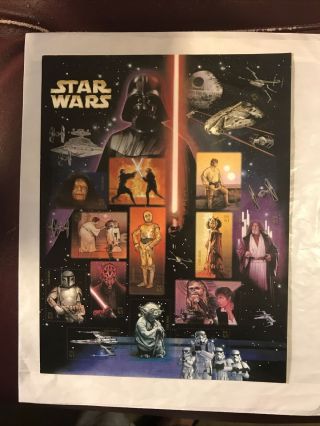 Usps Star Wars 41 Cent Postage Stamp Sheet Usa 2007 30th Anniversary Set