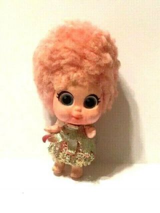 1969 Mattel Upsy Downsy Tickle Pinkle Doll Vintage Pink Hair