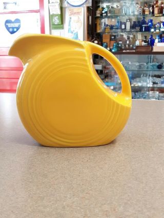 Vintage Fiesta Yellow Milk/juice Disc Pitcher 5 1/2 " Fiestaware Medium Size