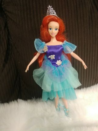 Vhtf Disney Store Little Mermaid Ballerina Princess Ariel Doll Toe Shoes Tutu