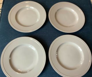 (set Of 4) Crate & Barrel Gray Kathleen Wills Staccato Round Salad Plate 9 1/4”
