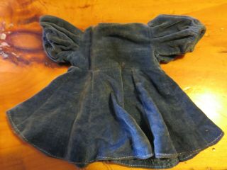 Vintage Doll Dress Blue Velvet For A Small Doll Best Guess Circa 1930s To 1940s