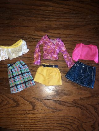 Vintage Barbie Clothes Skirts,  Shorts And Tops