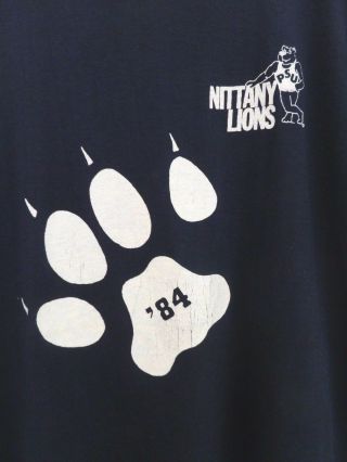 Vtg 80s 1984 Penn State Nittany Lions PSU Surf Skate Grunge 50/50 Blue T - Shirt M 3