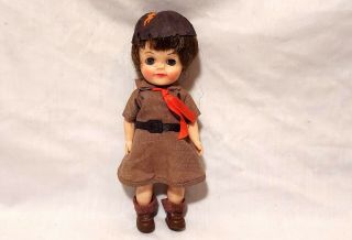 Vintage 1965 Effanbee Girl Scouts Brownie Doll 8 " Eyes Open & Close