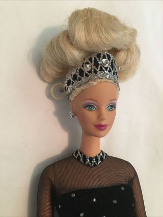 Happy Holidays Barbie 1998 Black Silver Dress Vintage 2