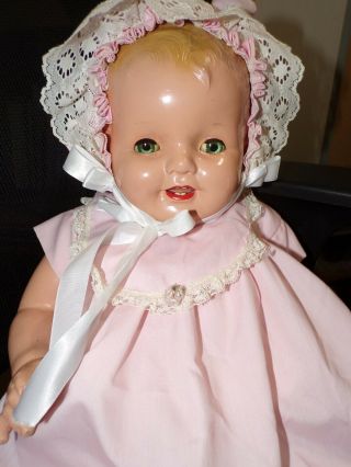 Large Antique Composition Baby Doll,  Cloth Body,  28 "