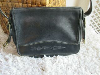 Vintage Fossil Black Leather Medium Crossbody Shoulder Bag Purse