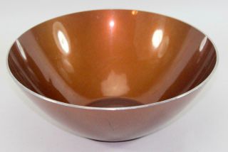 Vintage Mid Century Emalox Of Norway Bronze Enamel Bowl 8 " X 3 "