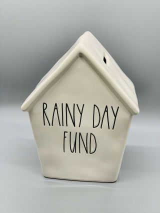 Rae Dunn Rainy Day Fund Ceramic House Bank - Bridal Shower,  Wedding Gifts 1292