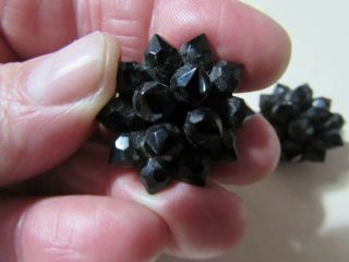 2 Vintage Antique Black Beaded Buttons Or Button Covers?