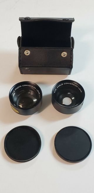 Sears/sekor Wide Angle & Telephoto Conversion Lens Set For Sears Auto 500 Vtg