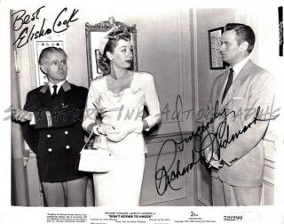 Elisha Cook Jr & Richard Widmark Dual Autographed Signed Vintage 8x10 Photo 1952