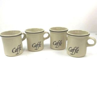 4 Mccoy 1412 Tan Ceramic Caffe Cups Coffee Mugs Made In Usa Perfect
