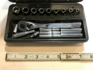 Vintage Craftsman Usa 1/4 Drive Socket Set Vm - 44807 Wrench/9 Short/7 Long/case