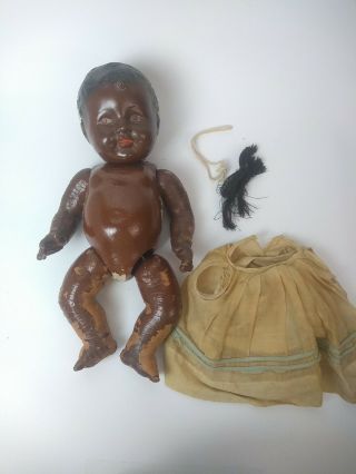 Antique Composite Black Baby Doll Needs Tlc Baby Doll Hospital Adoption