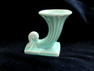 Shawnee Pottery Miniature - Cornucopia - Turquoise,  U S A,  Shawnee ?