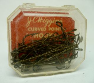 Vintage Fishing Tackle,  Box Of Jc Higgins,  Sears Roebuck Co,  Curved Hooks