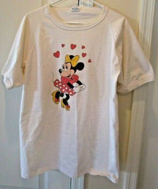 Vintage 1990s Walt Disney Minnie Mouse Ringer T - Shirt Usa Size Xl