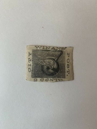 Winans’ City Post 2 Cents,  Cinderella Type Stamp