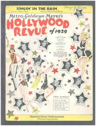 Hollywood Revue Of 1929 Singin In The Rain Movie Vintage Sheet Music