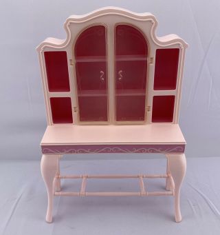 Barbie 1984 Sweet Roses Furniture Dining Room Hutch China Cabinet Buffet