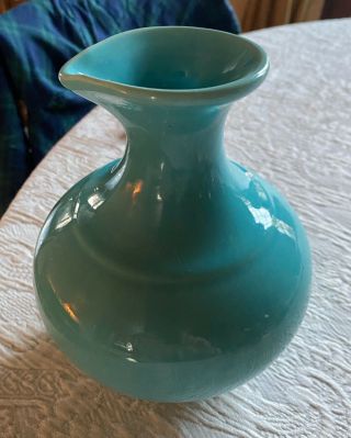 Vintage Gladding Mcbean Pottery Turquoise Carafe Pitcher Jug Vase