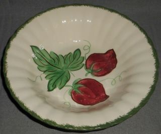 Blue Ridge Hand Painted Wild Strawberry Pattern Colonial Vegetable/serving Bowl