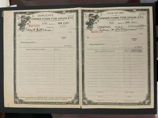 Order Form for Opium,  Etc.  Series of 1915,  and Duplicate,  not separated 3