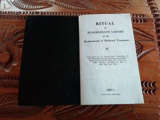 Ritual Of Brotherhood Of Railroad Trainmen,  Antique 1951