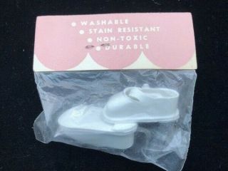 MAE MARIE WHITE VINYL DOLL SHOES FOR 10 - 11 