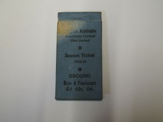 Vintage 1968 - 1969 Wigan Athletic Football Club Season Ticket Book With Stubs