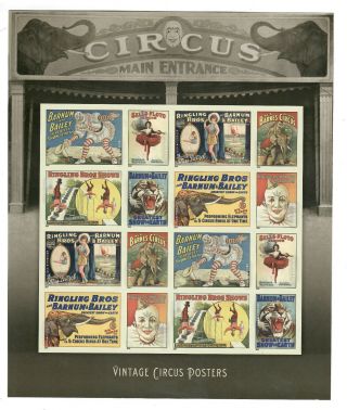 Us Scott 4905b Mint/nh Vintage Circus Posters Forever Imperf No Die Cut Sheet