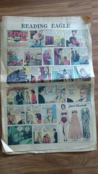 Vintage Antique Newspaper Comics Section Reading Pa Eagle 6 - 24 - 51 Dick Tracy Buz