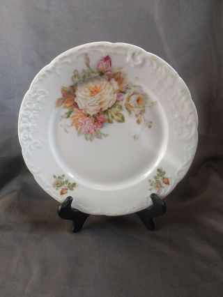 Vintage Ct Altwasser Silesia 9 3/4 " Rose Floral Plate W/ Pink White Roses