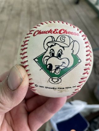 Rare Vintage Chuck E Cheese’s Baseball,  Dated 1991