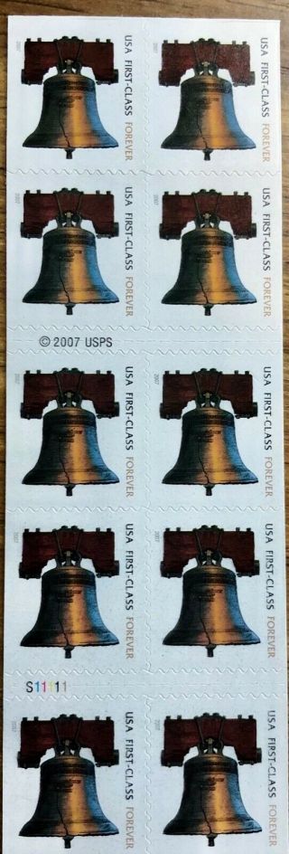 2007 Scott 4126 Liberty Bell Forever Stamp 2 - Sided Booklet Of 18