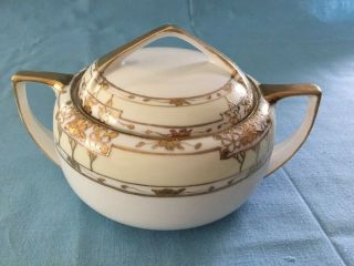Lovely Antique Nippon Moriage Covered Dish