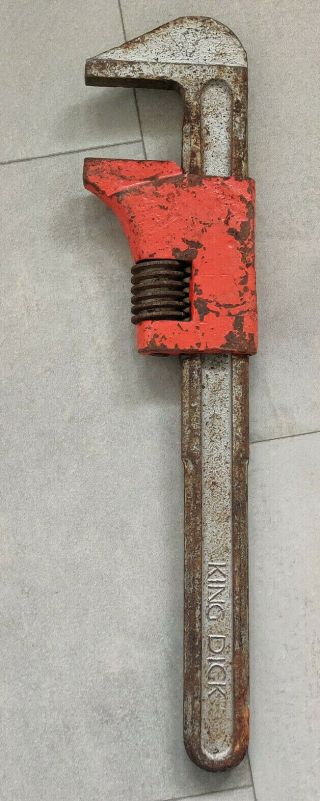 Vintage King Dick Large Adjustable Wrench / Spanner 15  Old Tool