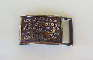 Vintage Levi Strauss & Co.  Brass Belt Buckle