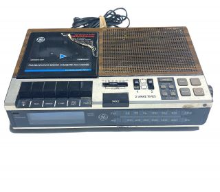 Vintage Ge General Electric Clock Radio Cassette Recorder 7 - 4956 See Desc