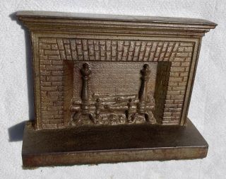 Antique Cast Iron Fireplace Doorstop Bookend Statue Albany Foundry