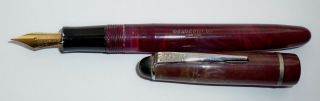Vintage Osmiroid 65 Pen Fountain Pen Mottled Marbled Red
