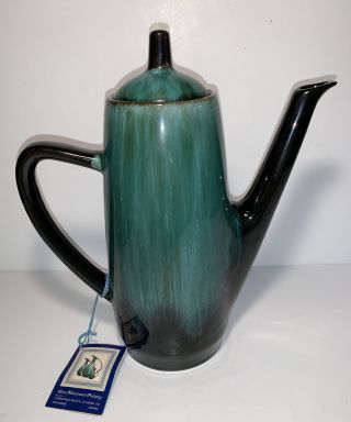 Blue Mountain Pottery Canada Coffee - Tea Pot Tag Green Blue Glaze Mcm