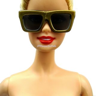 Barbie Fashionistas Accessory Square Frame Gold Tone Glasses