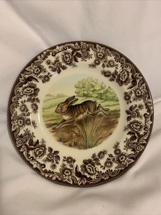 Spode Woodland Rabbit Pattern Salad Plate 7 3/4 " Made In England