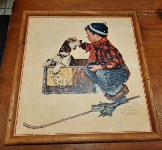 Vintage Norman Rockwell Framed Print Portrait A Boy & His Dog Series