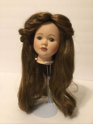 Dark Brown Doll Wig Long Hair Size 10 Brunette (w2)