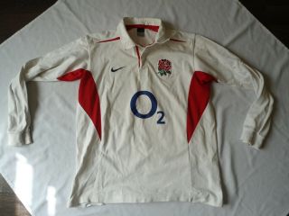 Vintage England Nike Long Sleeved Rugby Jersey Shirt Large