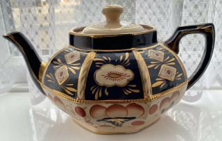 Vintage T Dean & Sons Imari Painted Gilded Large Teapot Pretty